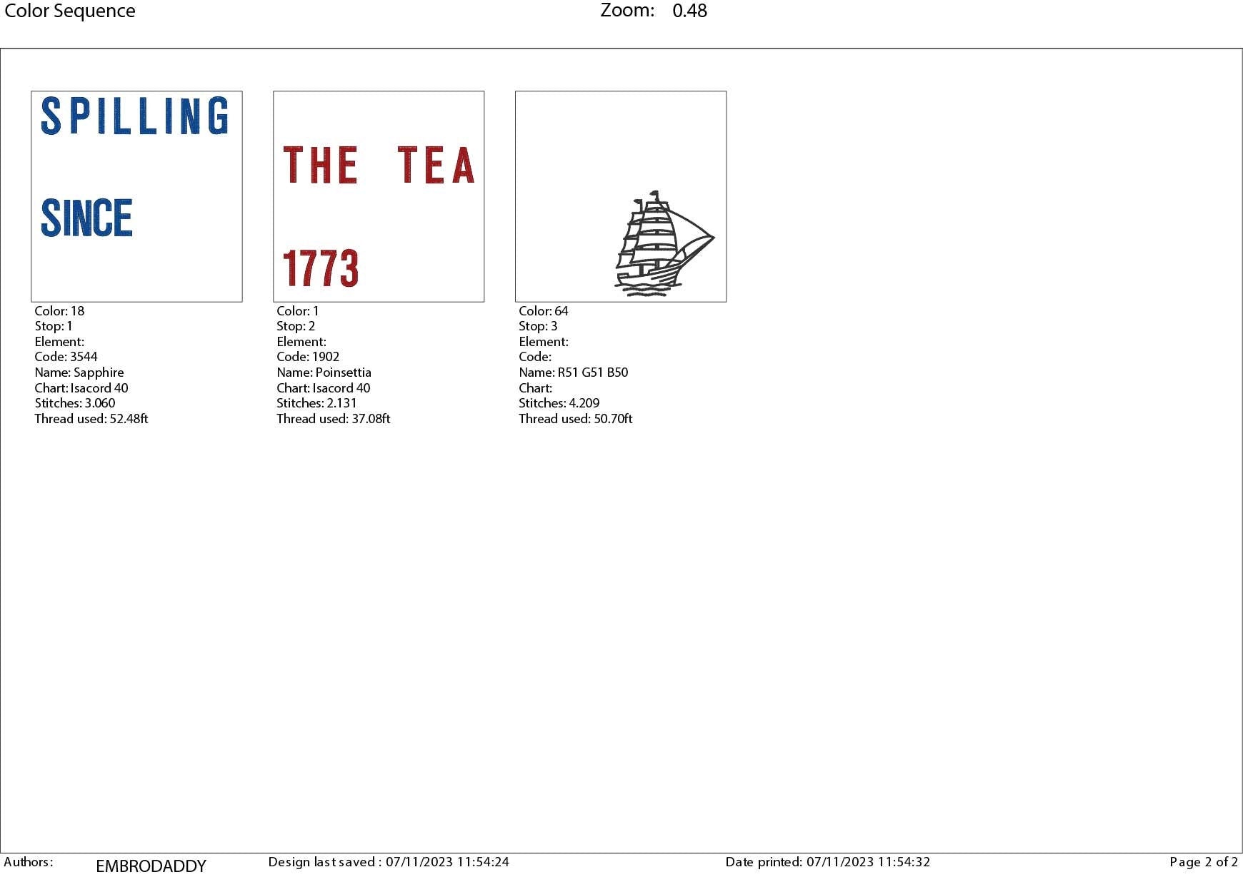 Machine Embroidery files, spilling the tea since 1773, DST, PES, xxx hus & more,