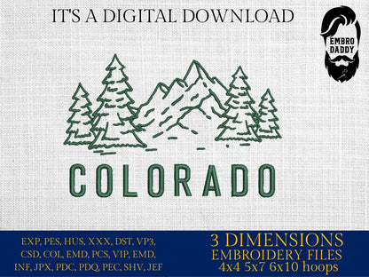 Machine Embroidery files, Colorado, DST, PES, xxx hus & more,