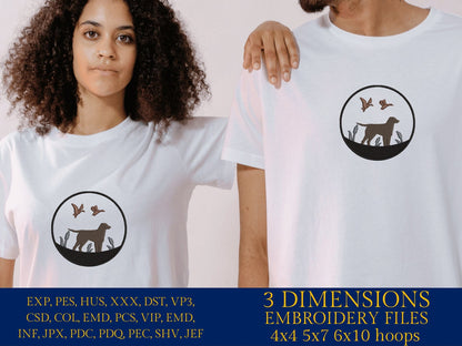 Machine Embroidery, Dog duck hunt, embroidery files, hunter Gift Idea, nature Design landscape, hog PES, xxx, hus & more, embroidery