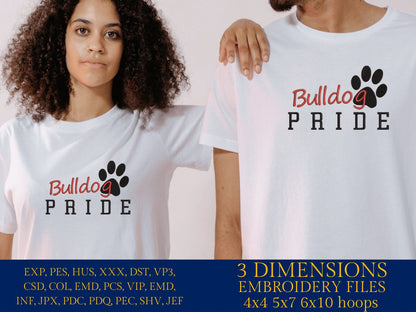 Machine Embroidery files, It's a Great Day To Be A Bulldog, PES, xxx, hus & more, fan embroidery files