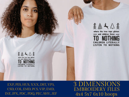 Machine Embroidery files, Children listen to nothing, Funny, Christmas, PES, DST, xxx, hus & more