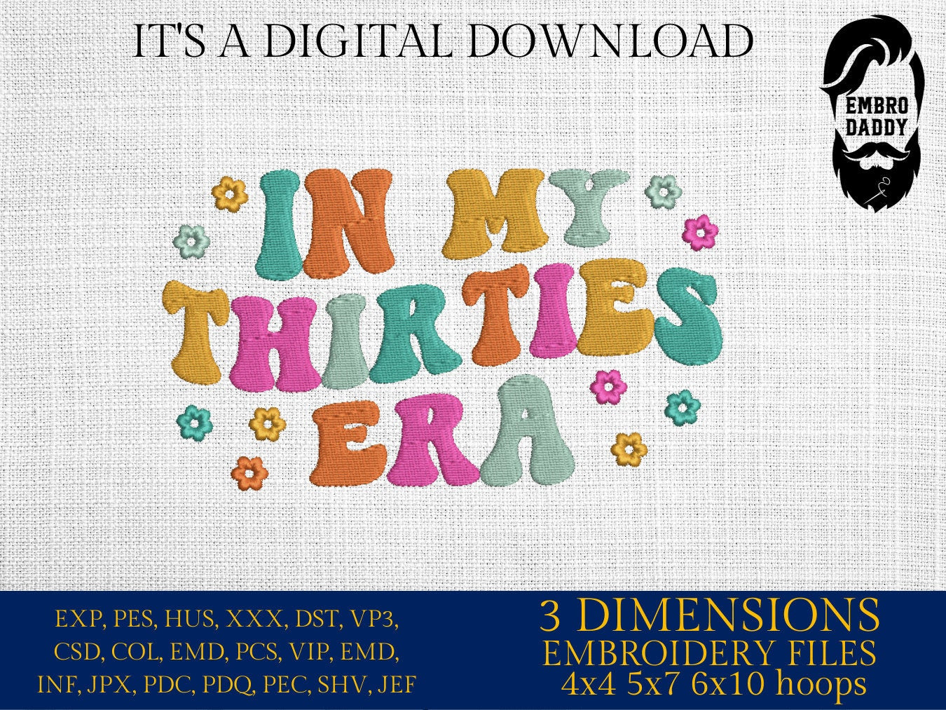 Machine Embroidery files, in my thirties era, embroidery files, PES, xxx, hus & more, embroidery files