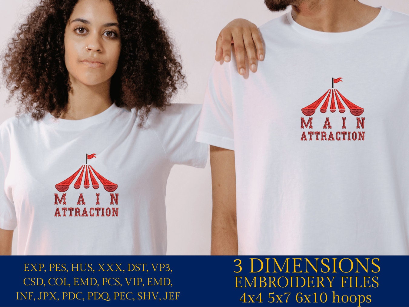 Machine embroidery files, Main attraction, PES, DST, xxx, hus & more
