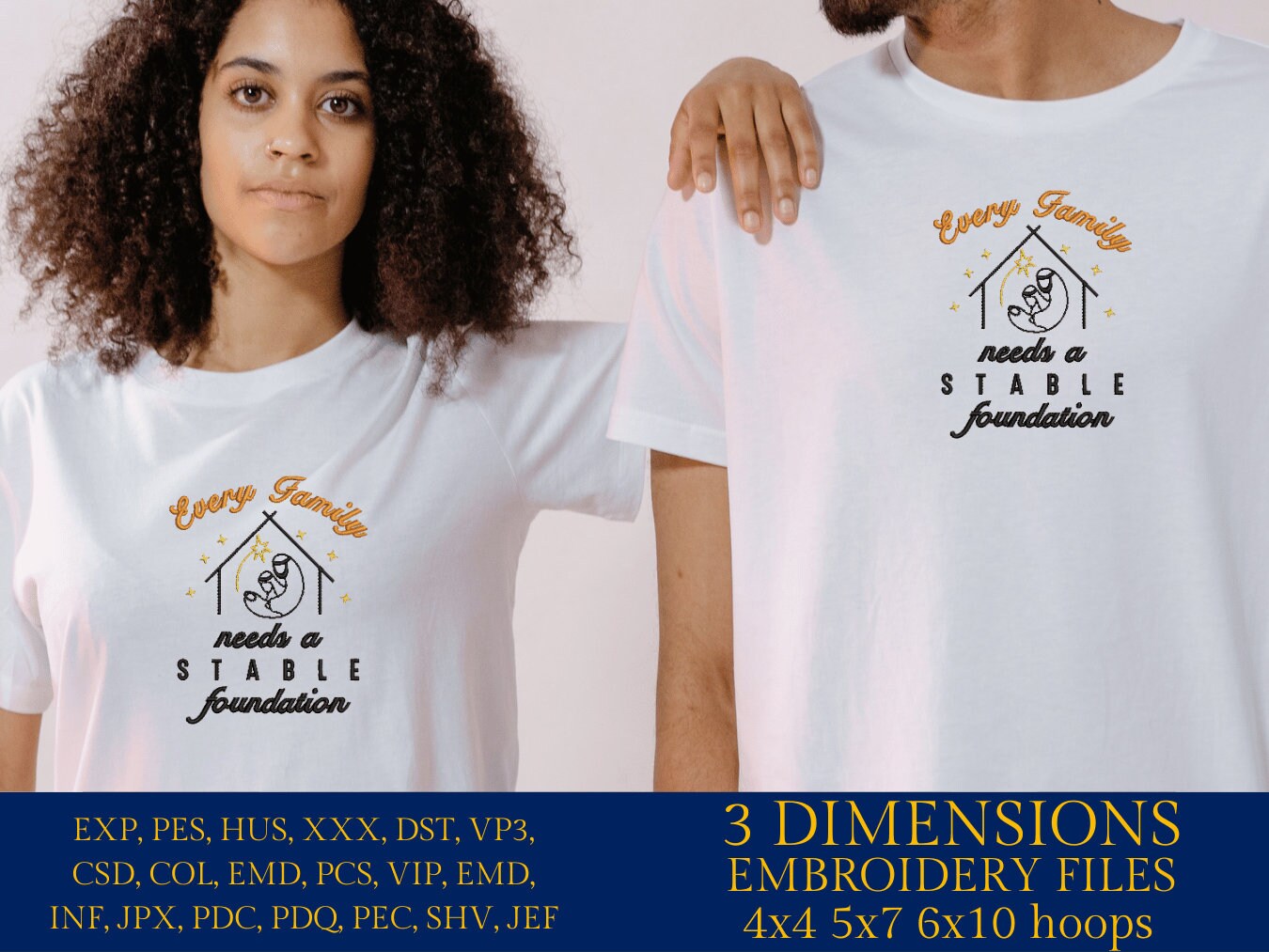 Machine Embroidery files, every family needs a stable foundation, PES, DST, xxx, hus and more