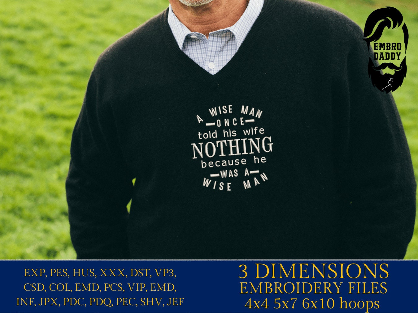Machine Embroidery files, a wise man, PES, DST, xxx, hus & more