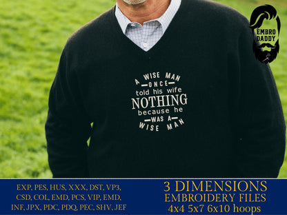 Machine Embroidery files, a wise man, PES, DST, xxx, hus & more