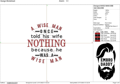 Machine Embroidery files, a wise man, PES, DST, xxx, hus & more
