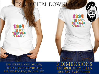 Machine Embroidery files, 1994 in my thirties era, embroidery files, PES, xxx, hus & more, embroidery files