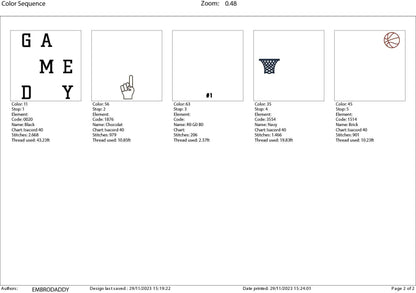 Machine Embroidery files, Game day basketball, PES, xxx, hus & more, fan embroidery files
