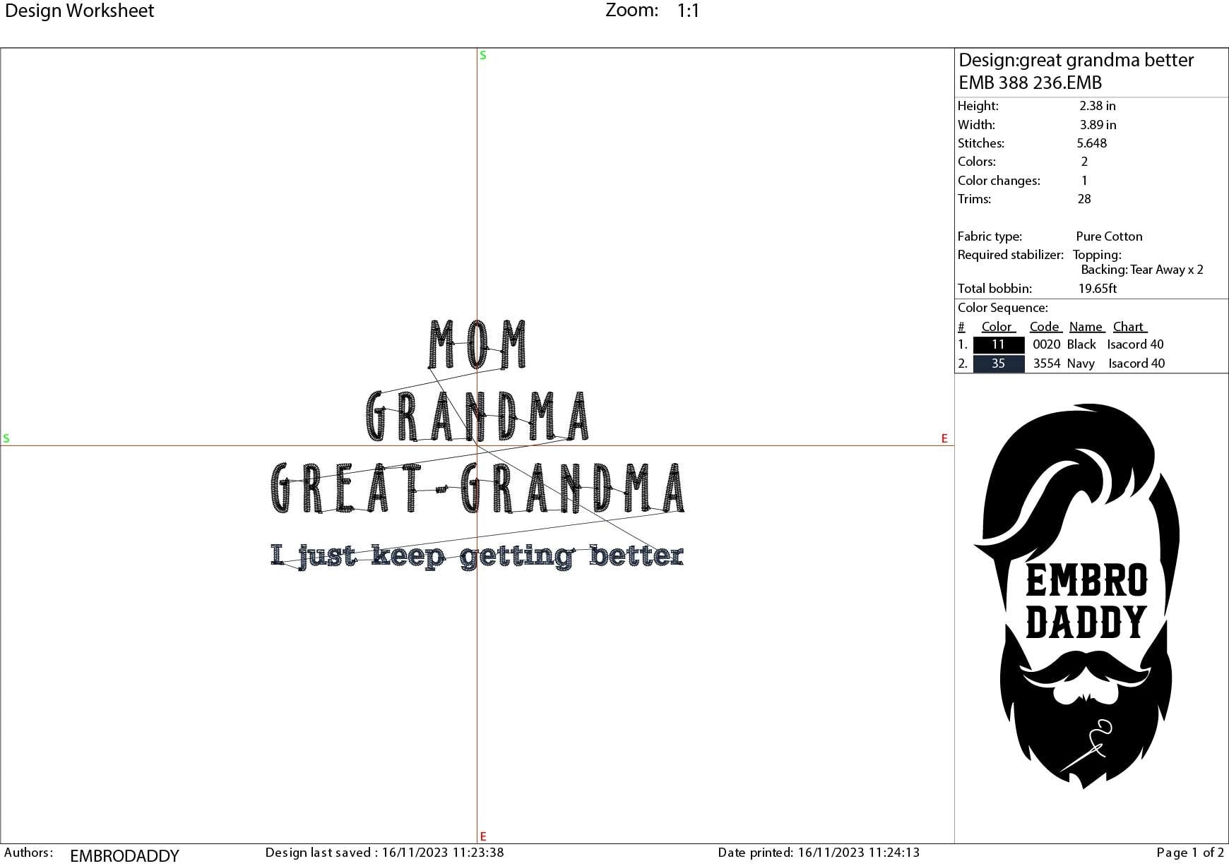 Machine Embroidery files, mom grandma great grandma, PES, xxx, hus & more