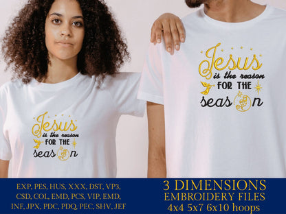 Machine Embroidery files, Jesus is the reason for the season, PES, DST, xxx, hus and more