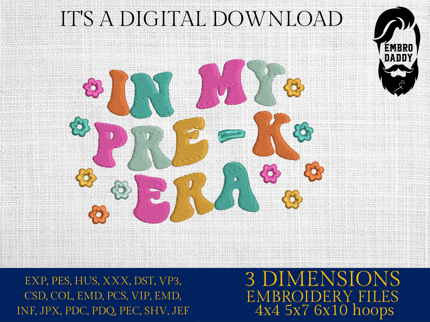 Machine Embroidery files, in my Pre-K era, DST, PES, xxx, hus & more