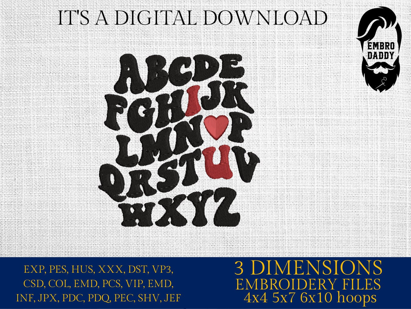 Machine Embroidery files, ABCD I love you, PES, xxx, hus & more, embroidery files