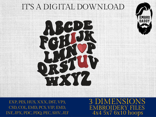 Machine Embroidery files, ABCD I love you, PES, xxx, hus & more, embroidery files