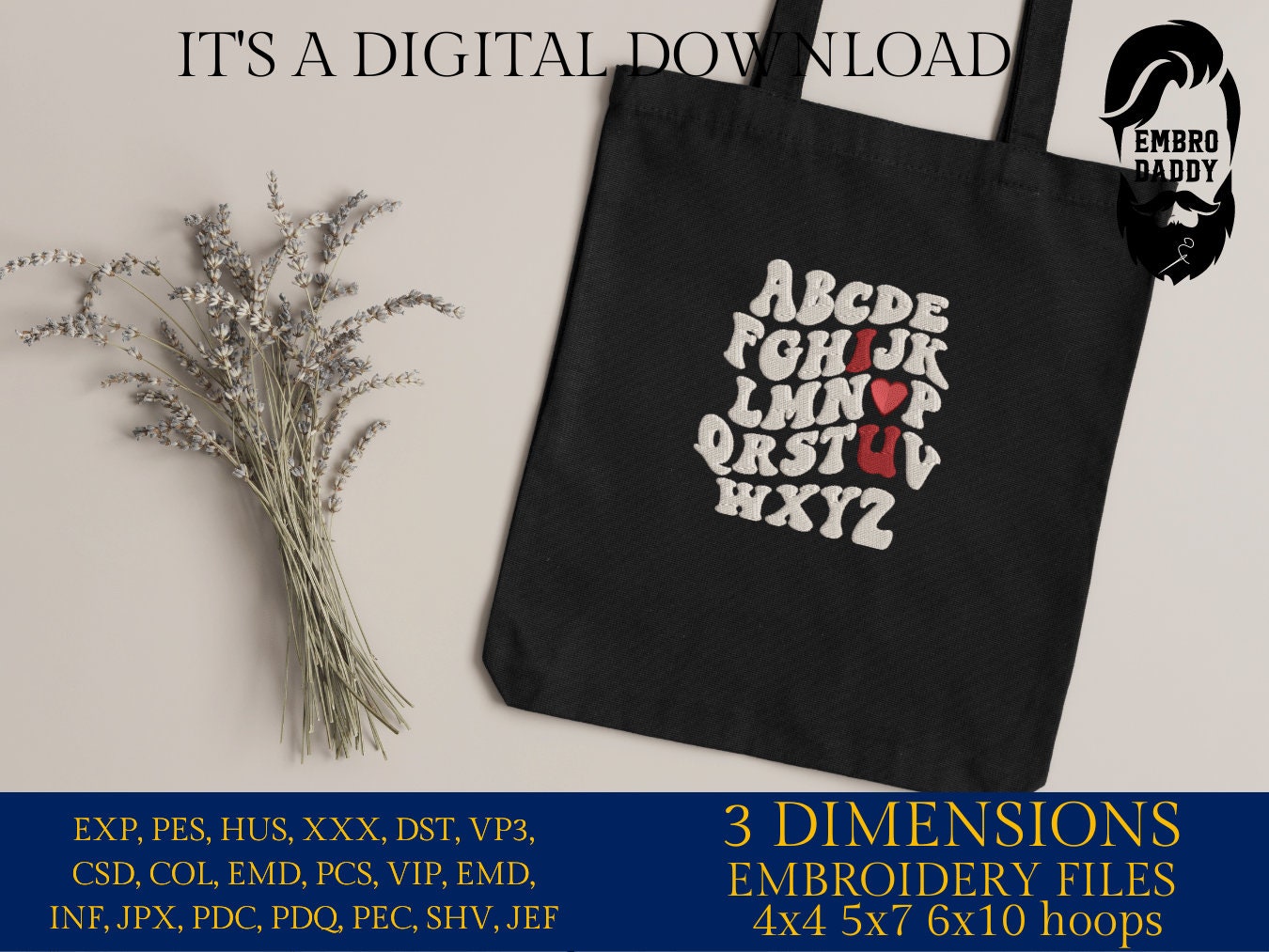 Machine Embroidery files, ABCD I love you, PES, xxx, hus & more, embroidery files