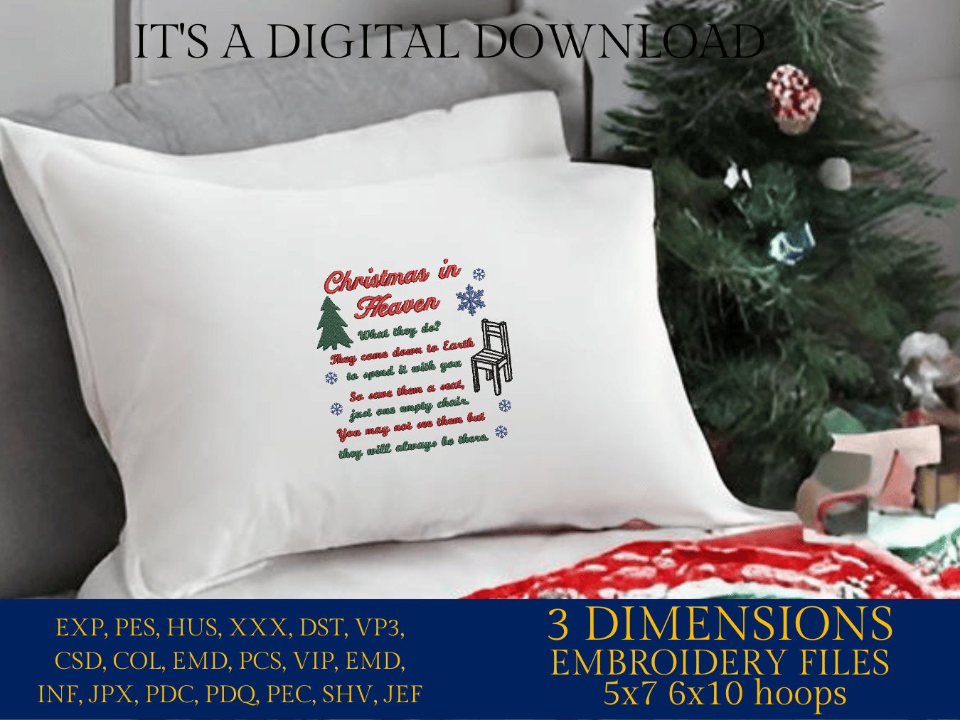 Machine Embroidery files, Christmas in Heaven what do they do, PES, DST, xxx, hus and more