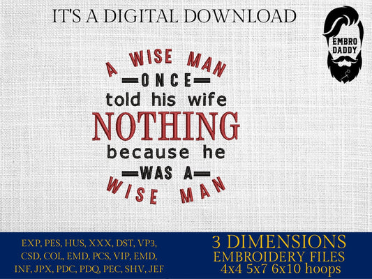 Machine Embroidery files, a wise man, PES, DST, xxx, hus & more