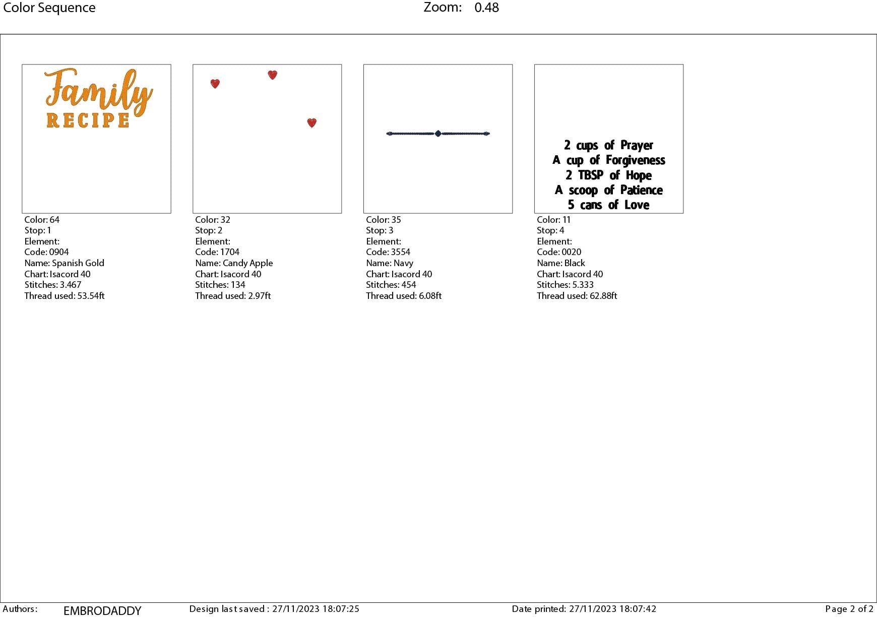 Machine Embroidery files, Family Recipe , PES, DST, xxx, hus and more