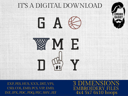 Machine Embroidery files, Game day basketball, PES, xxx, hus & more, fan embroidery files