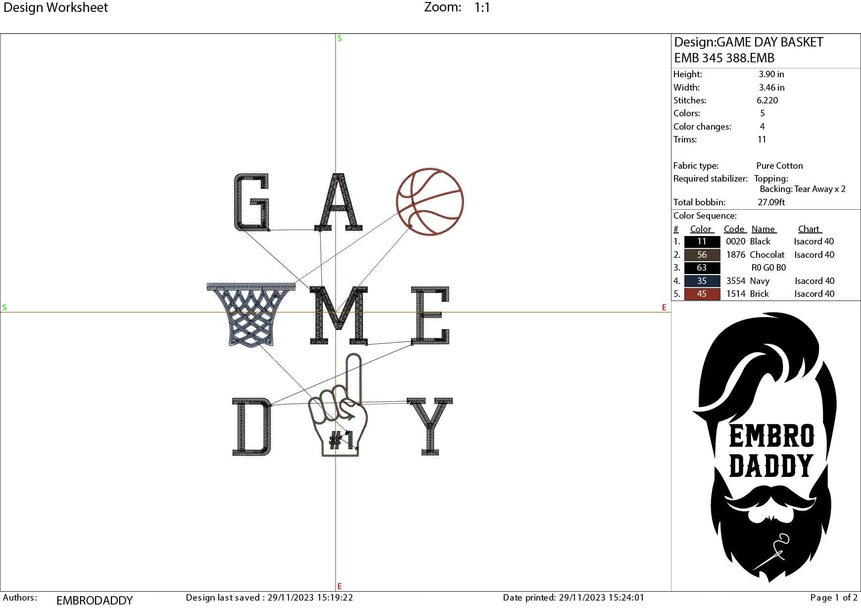 Machine Embroidery files, Game day basketball, PES, xxx, hus & more, fan embroidery files