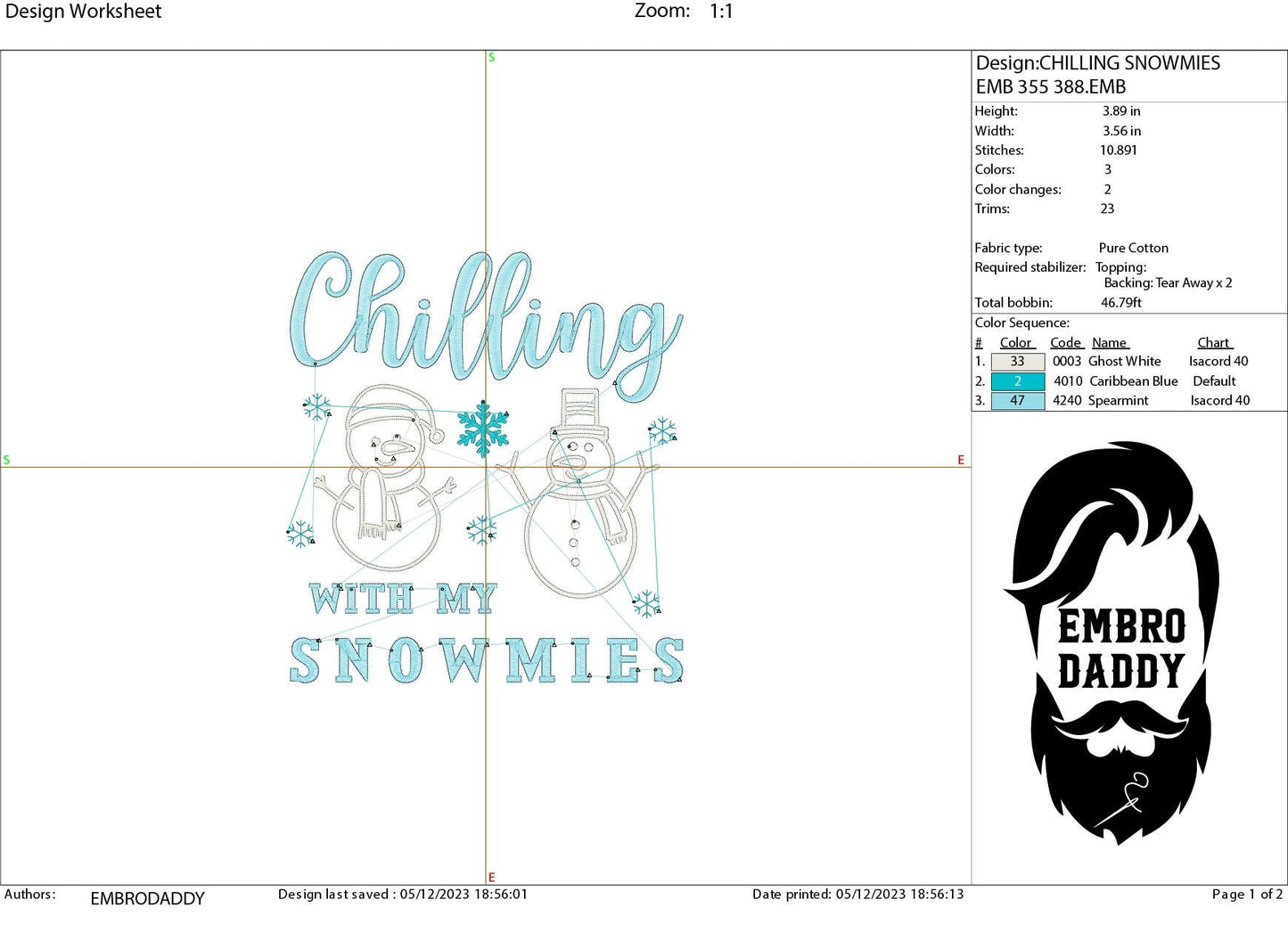 Machine Embroidery files, Chilling with my snowmies , PES, DST, xxx, hus and more