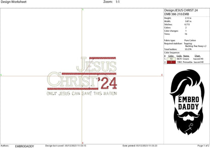 Machine Embroidery files, Jesus Christ 2024, PES, xxx, DST, hus & more