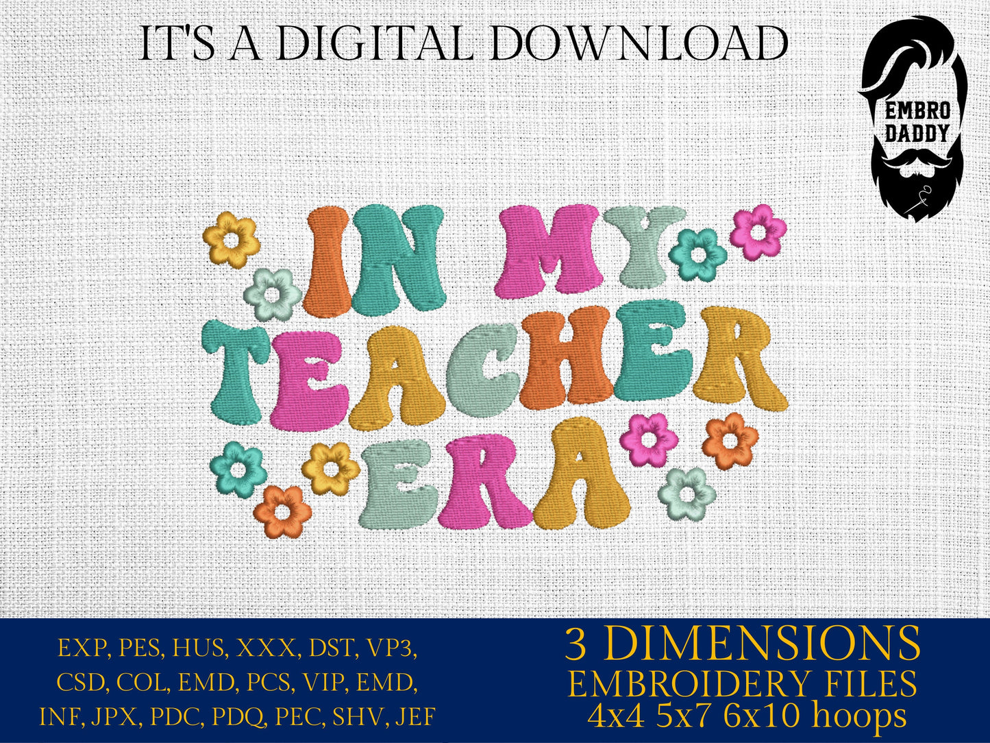 Machine Embroidery files, in my teacher era, embroidery files, PES, xxx, hus & more, embroidery files