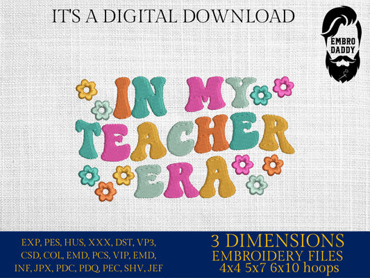Machine Embroidery files, in my teacher era, embroidery files, PES, xxx, hus & more, embroidery files