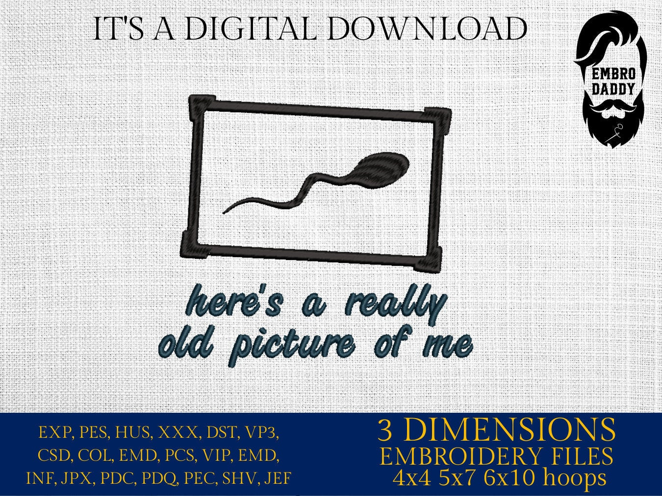 Machine Embroidery files, here's a really old picture of me, PES, DST, xxx, hus & more