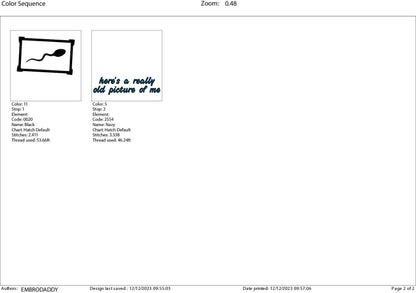 Machine Embroidery files, here's a really old picture of me, PES, DST, xxx, hus & more