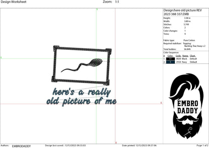 Machine Embroidery files, here's a really old picture of me, PES, DST, xxx, hus & more