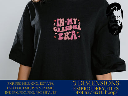 Machine Embroidery files, in my grandma era, embroidery files, PES, xxx, hus & more, embroidery files