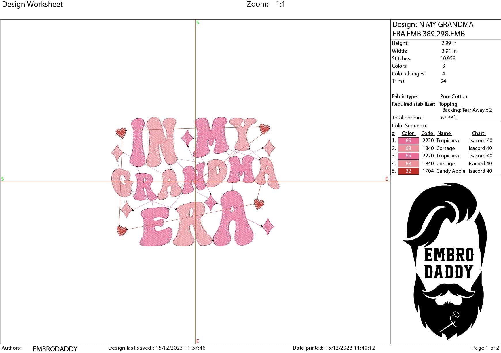 Machine Embroidery files, in my grandma era, embroidery files, PES, xxx, hus & more, embroidery files