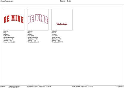 Machine Embroidery files, be mine Valentine, PES, xxx, hus & more, embroidery files