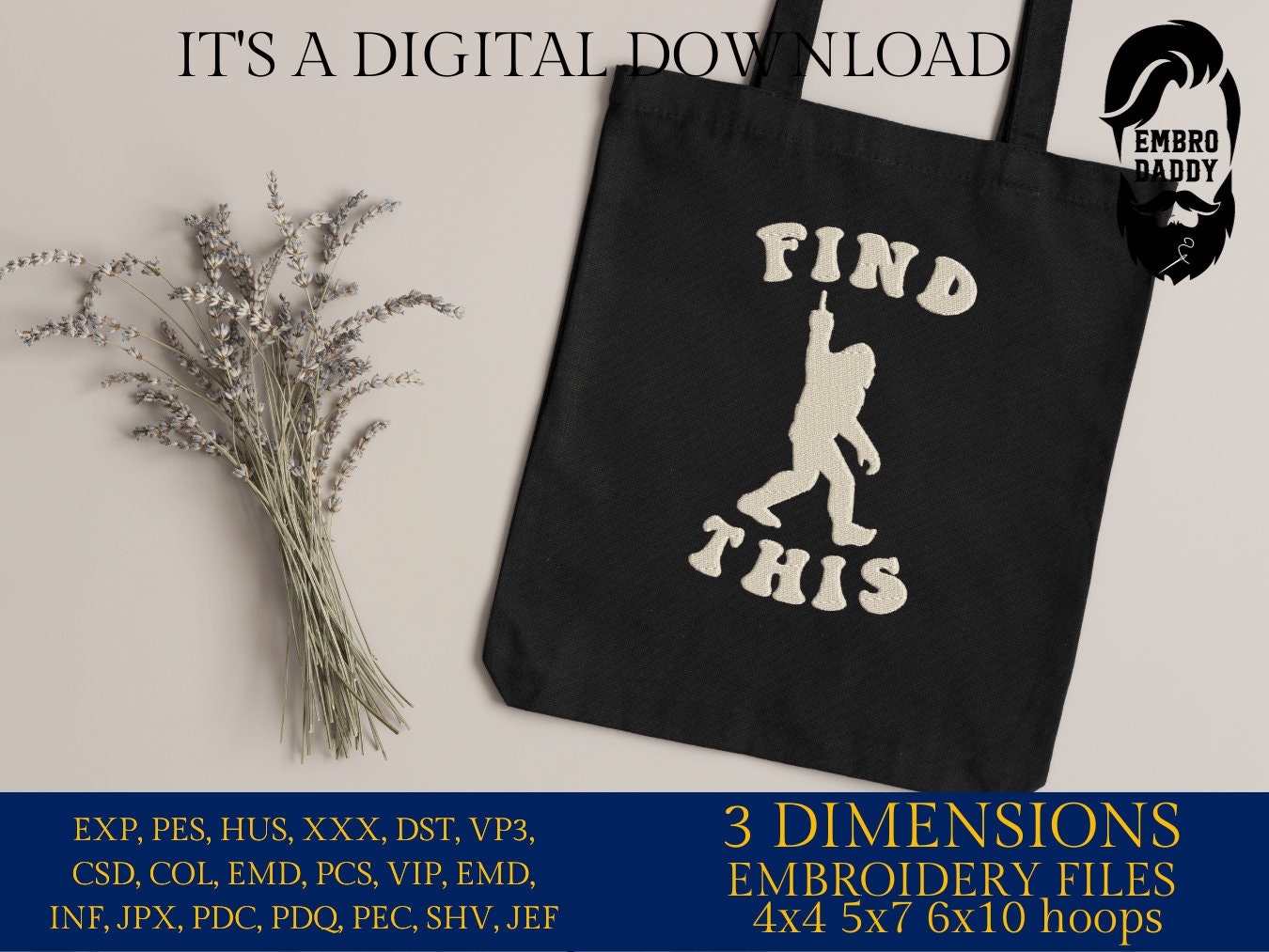 Machine Embroidery files, find this, Bigfoot pes, Big Foot, Yeti, Sasquatch PES, xxx, hus & more