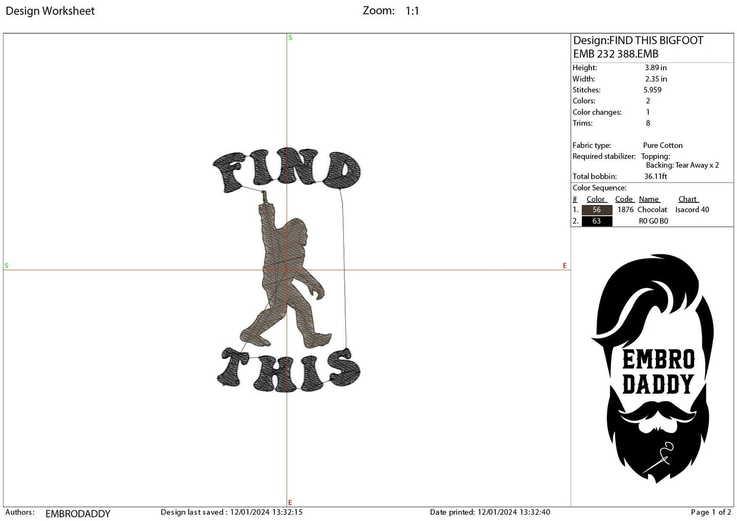 Machine Embroidery files, find this, Bigfoot pes, Big Foot, Yeti, Sasquatch PES, xxx, hus & more
