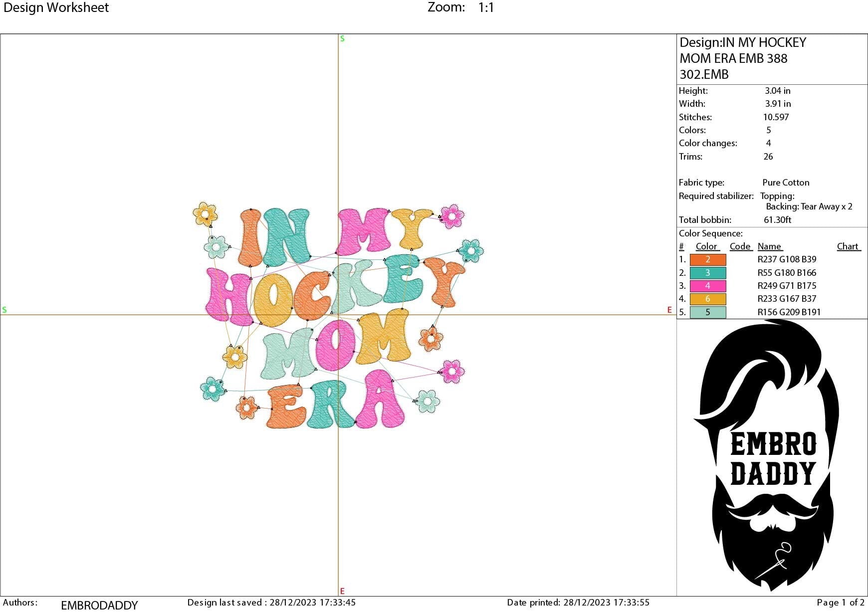 Machine Embroidery files, in my hockey mom era, embroidery files, PES, xxx, hus & more, embroidery files