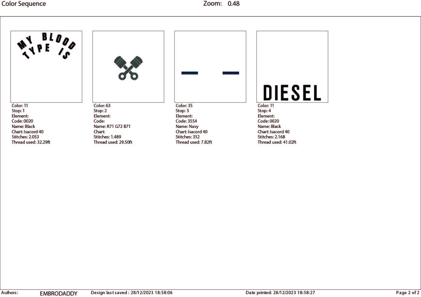 Machine Embroidery files, my blood type is diesel, PES, DST, xxx, hus & more