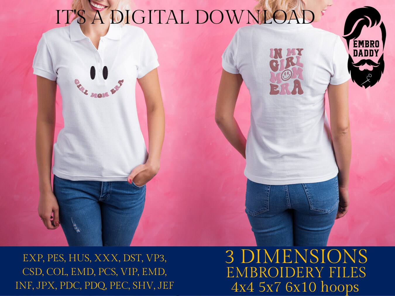 Machine Embroidery files, in my mom era, embroidery files, PES, xxx, hus & more, embroidery files