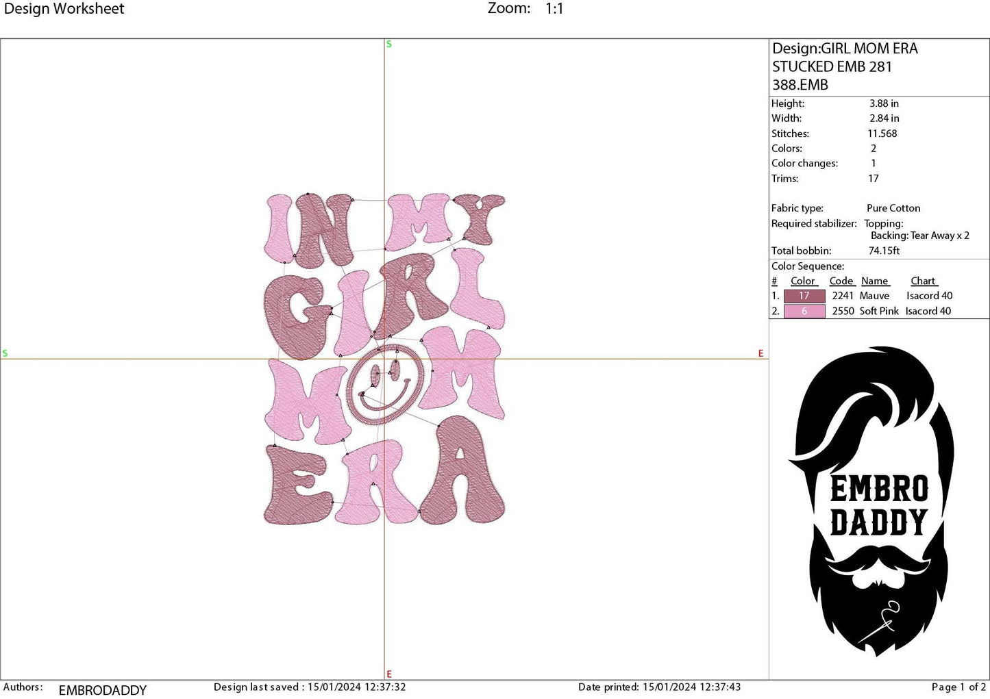 Machine Embroidery files, in my mom era, embroidery files, PES, xxx, hus & more, embroidery files