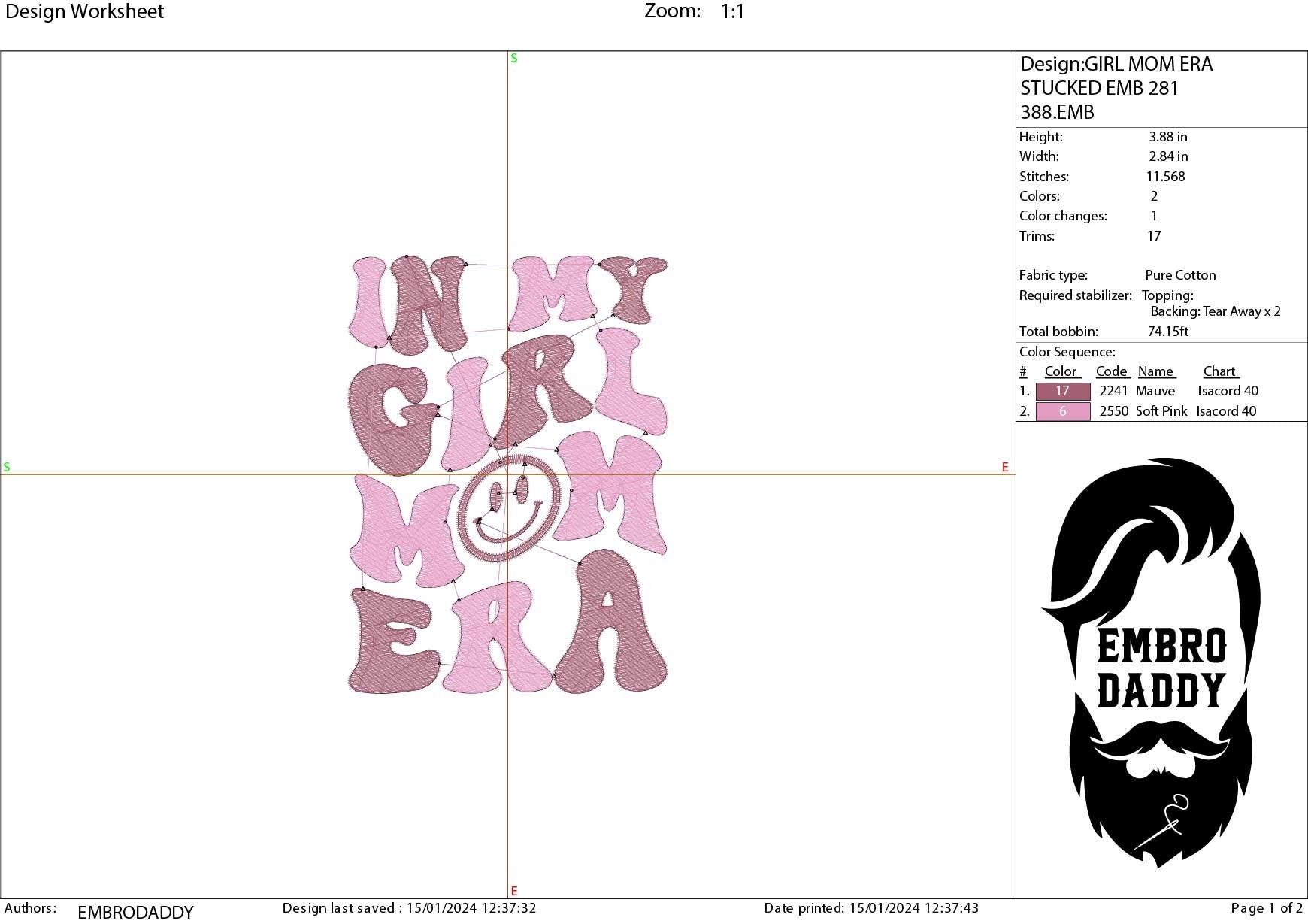 Machine Embroidery files, in my mom era, embroidery files, PES, xxx, hus & more, embroidery files