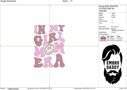 Machine Embroidery files, in my mom era, embroidery files, PES, xxx, hus & more, embroidery files