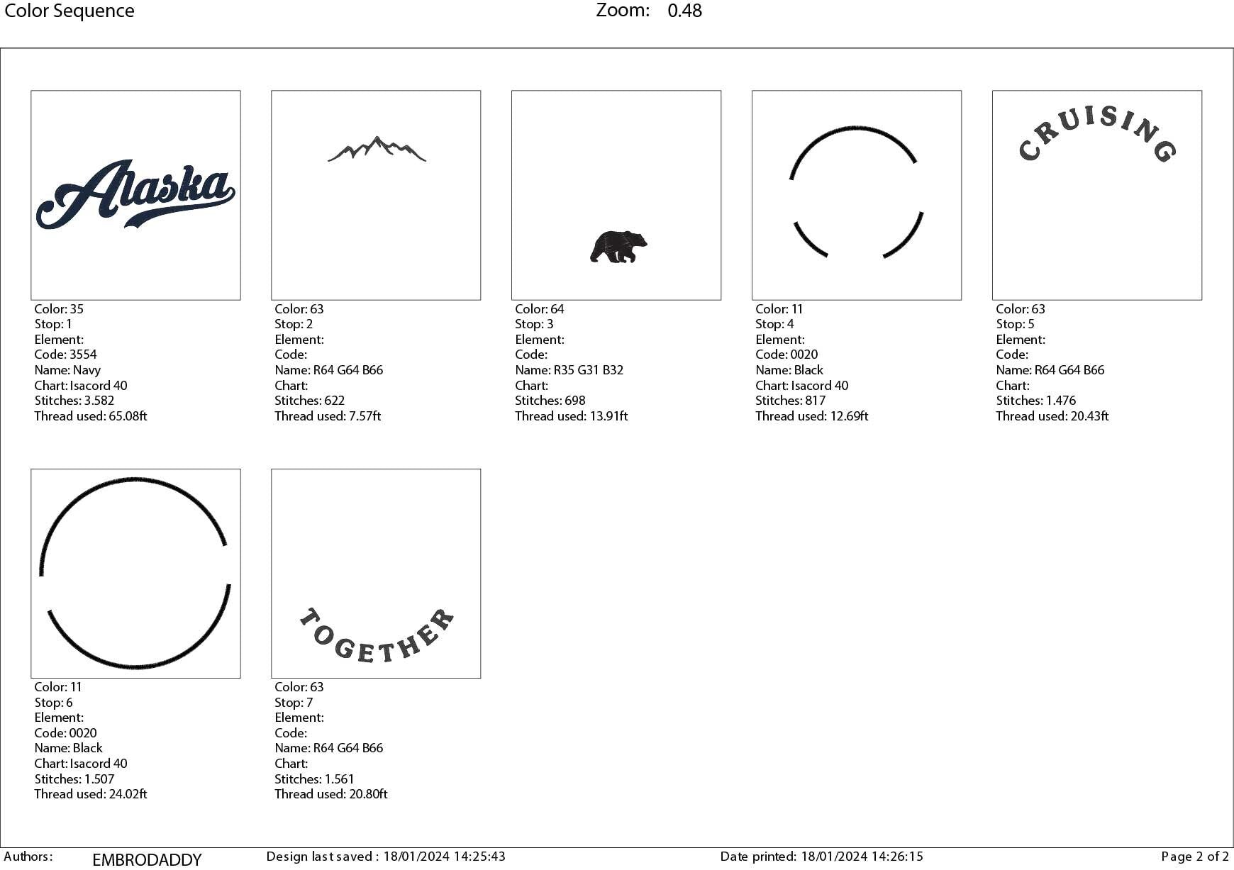 Machine Embroidery files, Cruising Alaska together, PES, xxx, hus & more, embroidery files