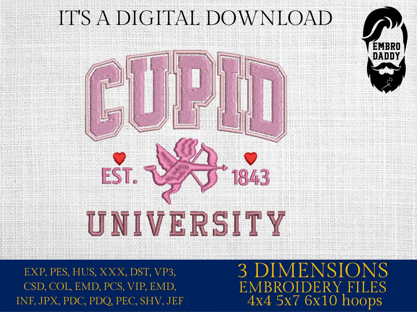 Machine Embroidery files, Cupid University, PES, xxx, hus & more, embroidery files