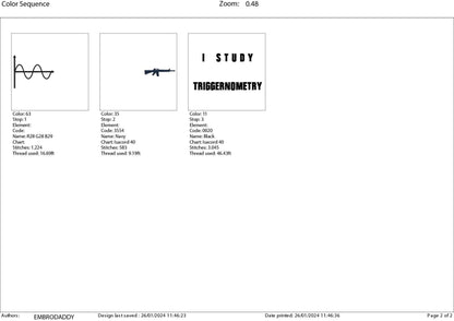 Machine Embroidery files, I study triggernometry, PES, xxx, hus & more