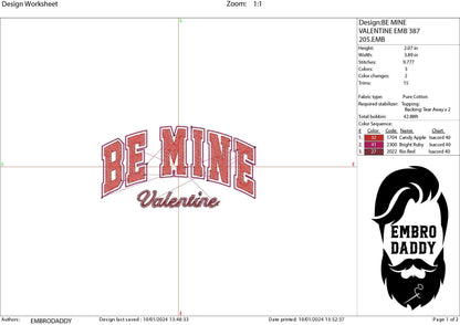 Machine Embroidery files, be mine Valentine, PES, xxx, hus & more, embroidery files
