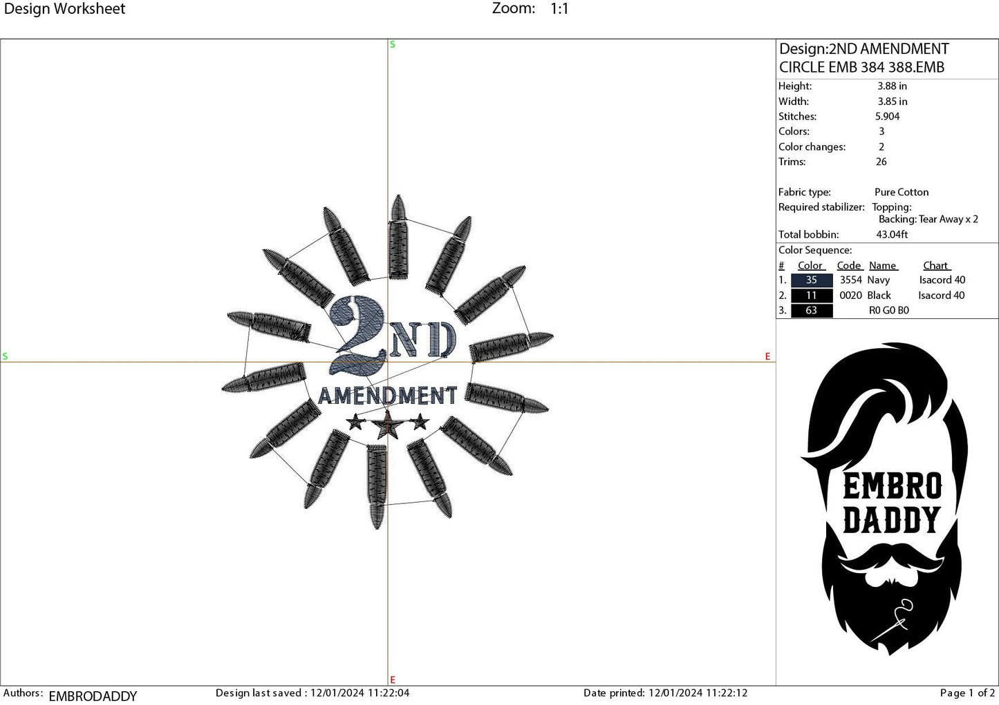 Machine Embroidery files, 2ND AMENDMENT american, PES, dst, xxx, hus & more