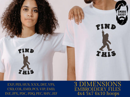 Machine Embroidery files, find this, Bigfoot pes, Big Foot, Yeti, Sasquatch PES, xxx, hus & more