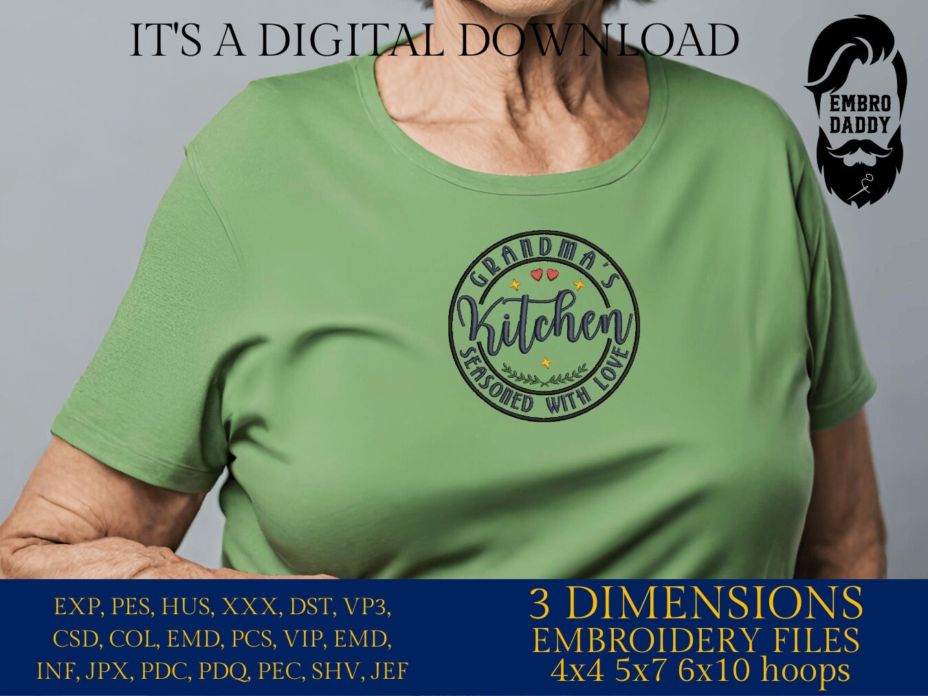 Machine Embroidery files, grandma's Kitchen , PES, DST, xxx, hus & more