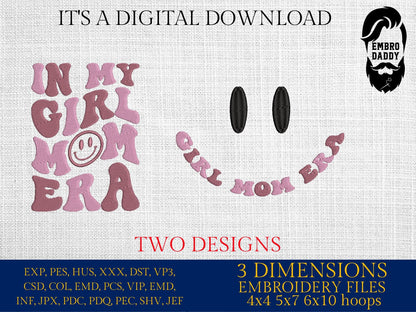 Machine Embroidery files, in my mom era, embroidery files, PES, xxx, hus & more, embroidery files